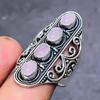 Pink Chalcedony Gemstone Handmade 925 Sterling Silver Jewelry Ring Size 9.5 q6h43