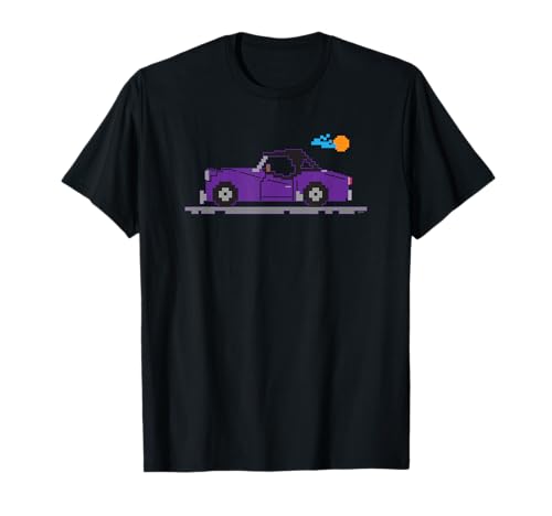 8-Bit Cartoon Triumph TR3 TR 3 British Purple Sports Car Automobile T-Shirt