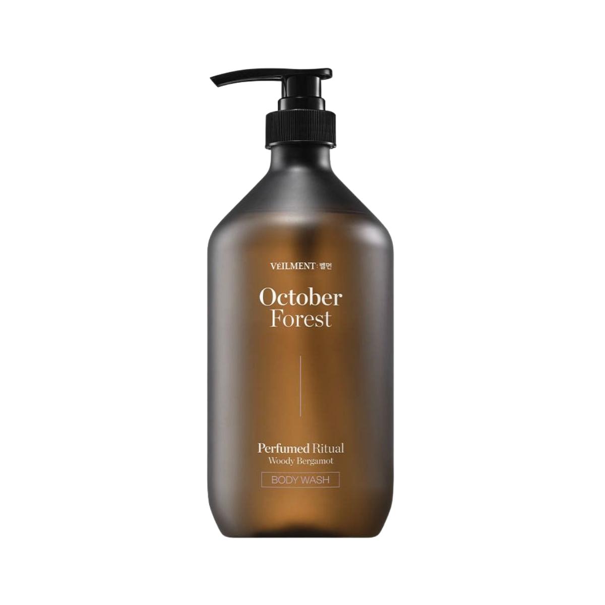 On The Body Veilment 24H Perfume Ritual Body Wash October Forest Woody Bergamot 915ml