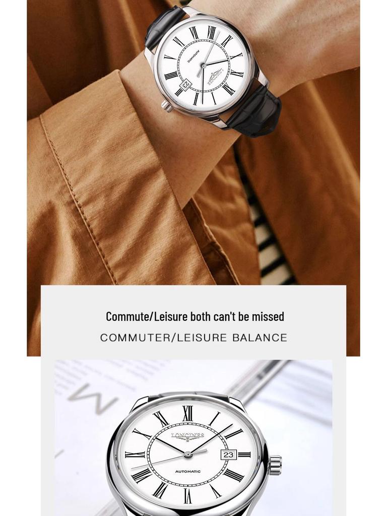 Ceas Automat Non-Mecanic Qinlang pentru Bărbați cu Cifre Romane Clasice