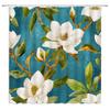 Tende da Doccia in Tessuto Impermeabile con Fiori Vintage Disegnati a Mano per Bagno, Tende da Bagno con Magnolie Decorazione Vasca da Bagno con Ganci
