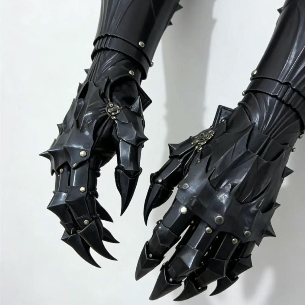 3D Printing Plastic Knight Hand Armor Long Gloves Gothic Vintage Punk Hand Mecha Sci-fi Mechanical Cosplay Costume