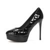 - Scarpe con tacco alto a spillo con tacco sottile e punta arrotondata, da donna, con temperamento sexy, impermeabili, con plateau, scollatura bassa, a quadri, super tacco alto, scarpe singole da donna
