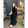 2026 Black Hepburn-Style French Sleeveless Spaghetti Strap Long Dress for Women - Spring/Summer