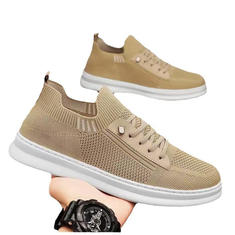 New Summer Flying Mesh Men's Shoes Breathable Comfortable Light and Casual Lazy Shoes Versatile