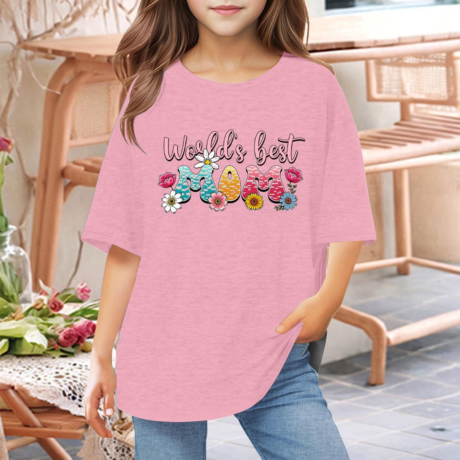 

Футболки для малышей, девочек и мальчиков, детские футболки с короткими рукавами и принтом для мальчиков и девочек 1-12 лет 130 розовый