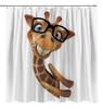 Funny Animal Shower Curtain Giraffe Jungle Safari Tropic African Wildlife Black And White Modern Designer Cool Bathroom Decor
