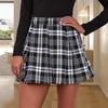 Dámská sukně kostkovaný potisk Vysoký pas Barevně ladící střih do A Volný lem Měkký patchwork Boční zip Zapínání nad kolena Dámská sukně na dojíždění