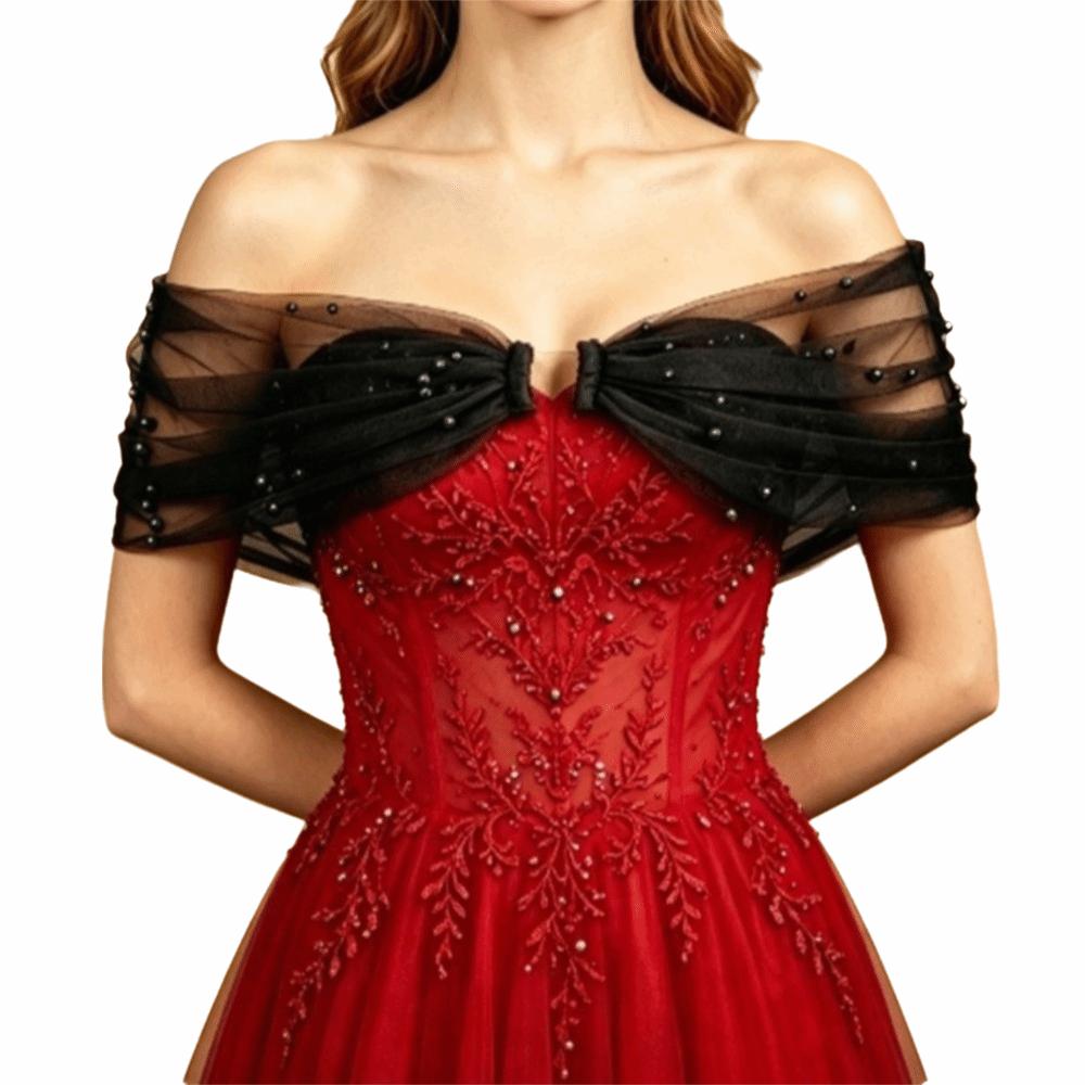 Multiple Colors Bridal Sleeves With Pearls Detachable Shoulder Straps  Wedding