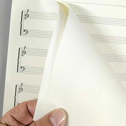 Notový sešit pro začátečníky na klavír, formát A4, 50 jednostranných listů, hudební vzdělávací materiál pro samostudium, se stranami s notovou osnovou a Pi