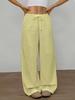 2026 Women's Pure Cotton Loose Solid Color Elastic Waist Wide-Leg Casual Pants