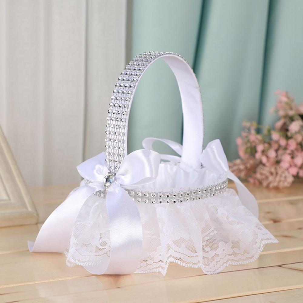 Bridal Gift Western Wedding Lace Flower Basket Party Decor Wedding Supplies Flower Girl Basket