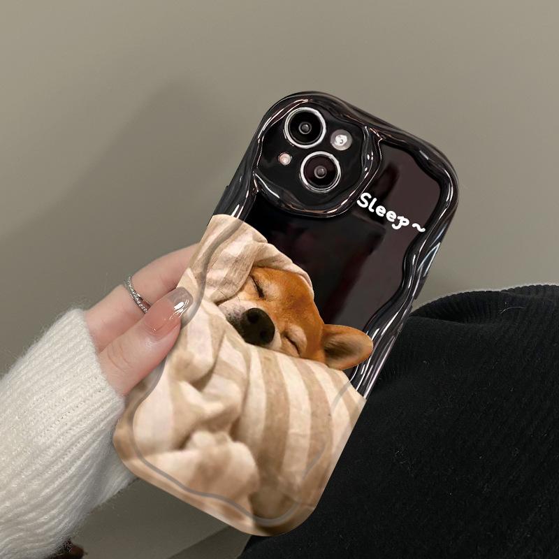 Aplicabil pentru husa de telefon mobil Apple 14promax, iPhone 13, drăguță, amuzantă, matlasată, pisică și câine, 15/16, pachet complet din silicon