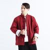 2026 Summer Men's Chinese Style Stand Collar Linen Shirt, Pan Kou Design, Available In 6 Colors