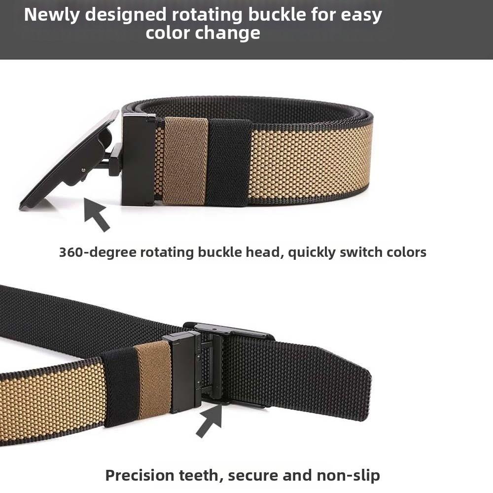Zinc Zinc Alloy Both Sides Available Belt Texture Nylon Waistband Adjustable Men Weaving Belt Suit