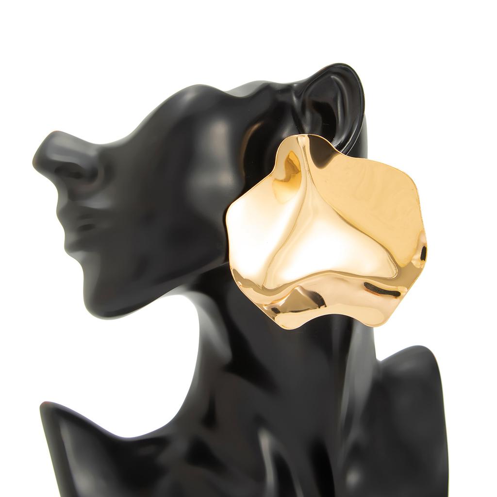 Exaggerated Personality, Smooth Folds, Earrings, Women's Irregular Geometry, Metal Earrings, Jewelry