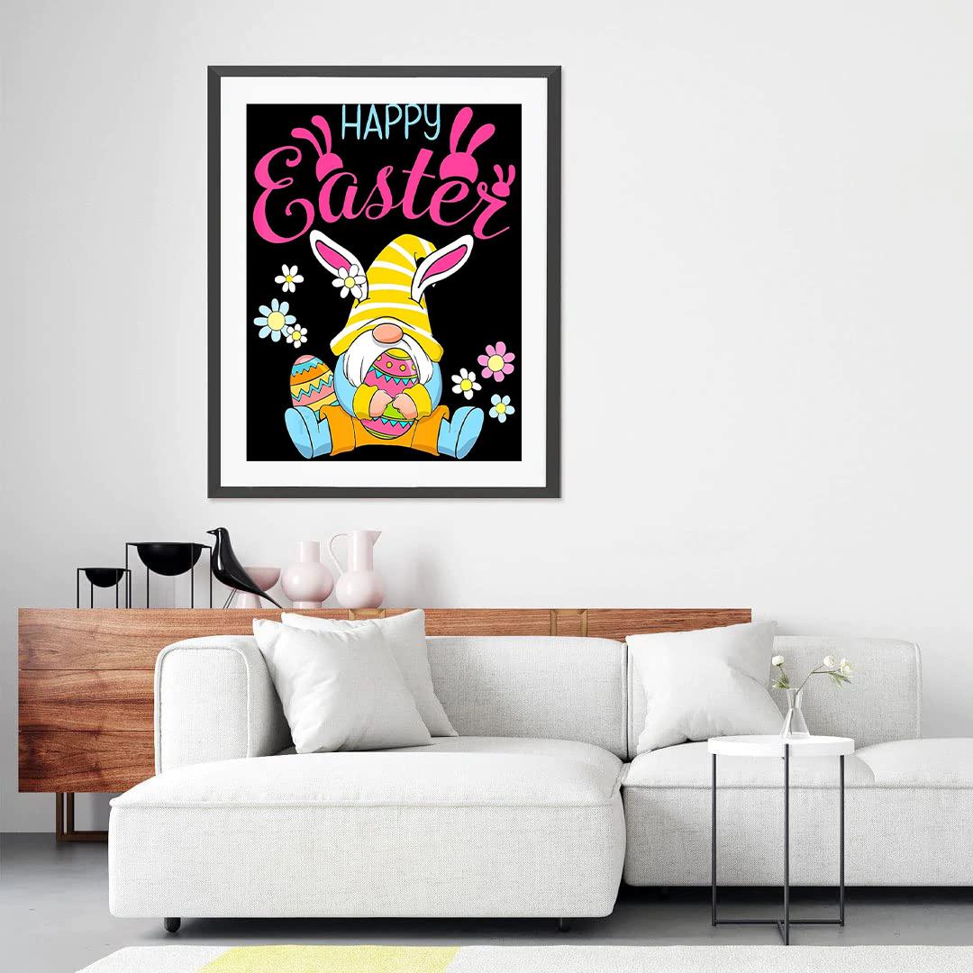 

5D Diy Алмазная картина «Гном с заячьими ушками», набор для вышивки крестом, полная алмазная вышивка, мозаика, художественная картина, декор из страз, подарок Full Round 20x30cm