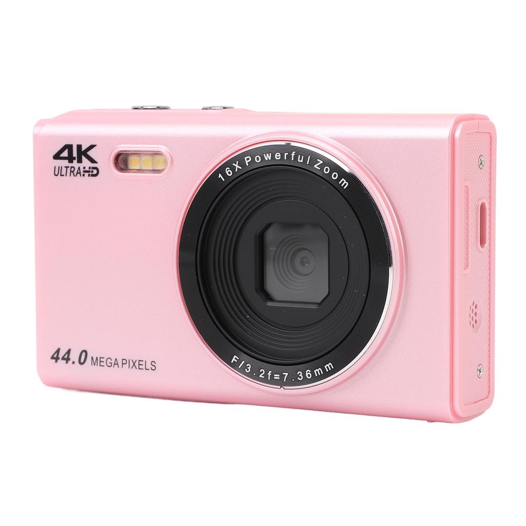 4K Digital Camera for Teens Kids 44MP 16X Digital Zoom Autofocus Anti Shake 2.4 Inch Screen   Compact Camera for Photography Travel  