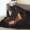 Horses Blankets Coral Fleece Plush Summer Nature Wild Animals Portable Lightweight Throw Blankets for Home Car Bedspreads