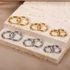 Fashion Smooth Round Stainless Steel Hoop Earrings Woman Gold Copper Color Ear Buckle Huggie Daily Female Zircon Accessories