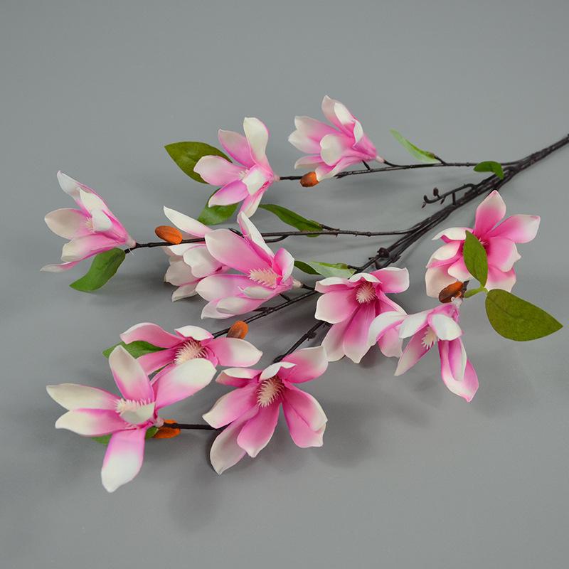 Magnolien-Orchidee Seidenblume: 11 Köpfe Einzelstiel für Frühlingshochzeitsdekoration
