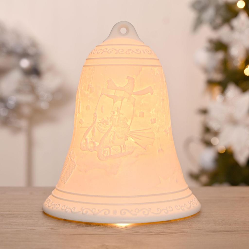 White Porcelain Christmas Bell Lamp