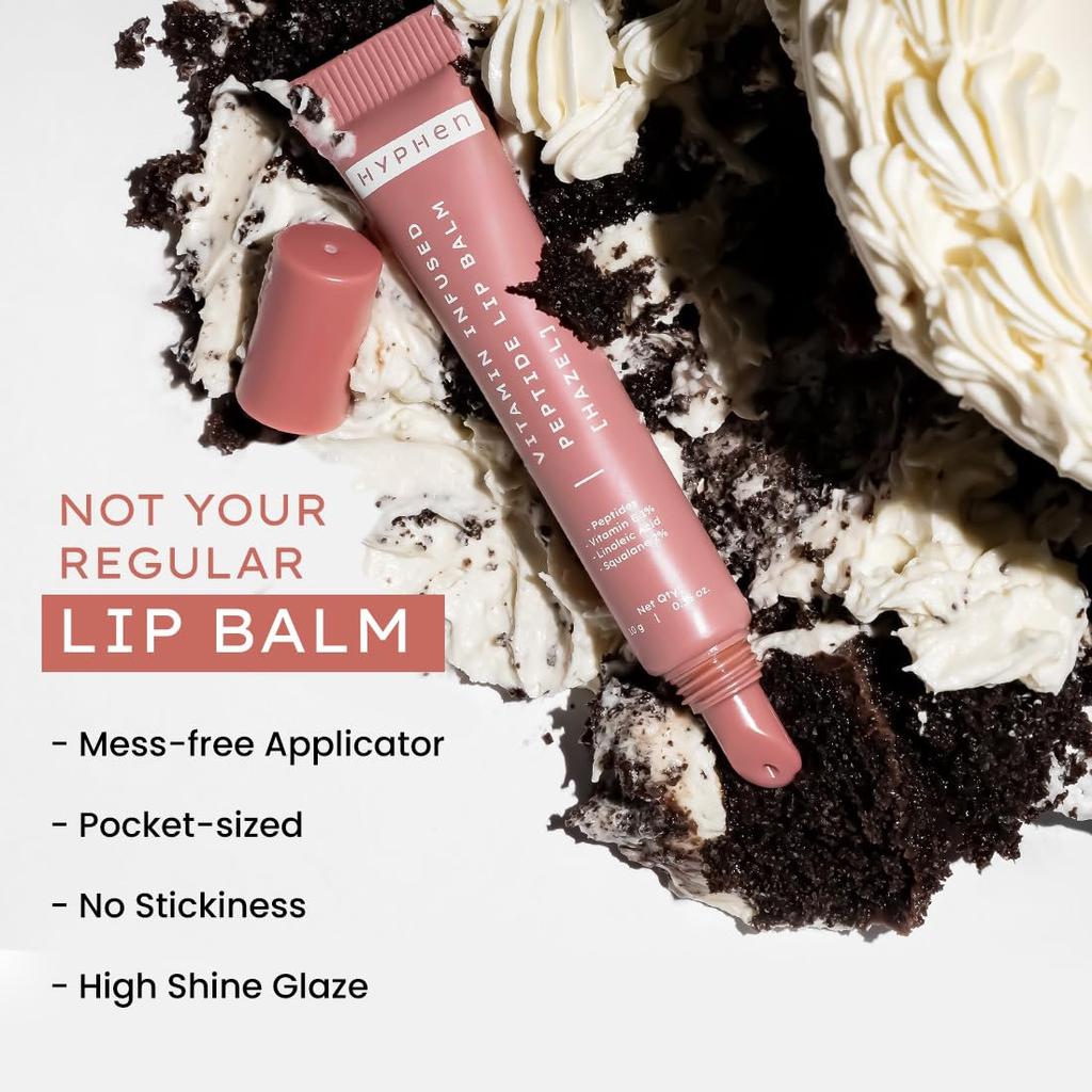 Lip Balm- Hazel | 1% Vitamin E, 2% Squalane & Peptides | Brightening Lip Balm for Dark Lips | 24h Moisturization & Hydration for Dry & Chapped Lips