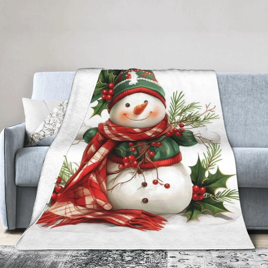 Soft Warm Flannel Blanket for Kids Boys Girls  Airplane Christmas Snowman Design  Perfect for Travel Bed Sofa Living Room