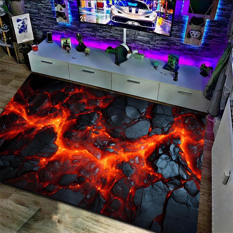 3D Wohnzimmerteppich Sofa Couchtisch Teppich E-Sports Zimmer Dekoration Teppich Eingangstürmatte