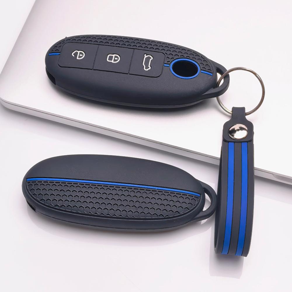 Silicone Car Key Cover with KeyChain for Dongfeng Fengguang S560 500 370 Aeolus A60 E70 Yixuan Forthing S500 F600 Rich Navara Yulon