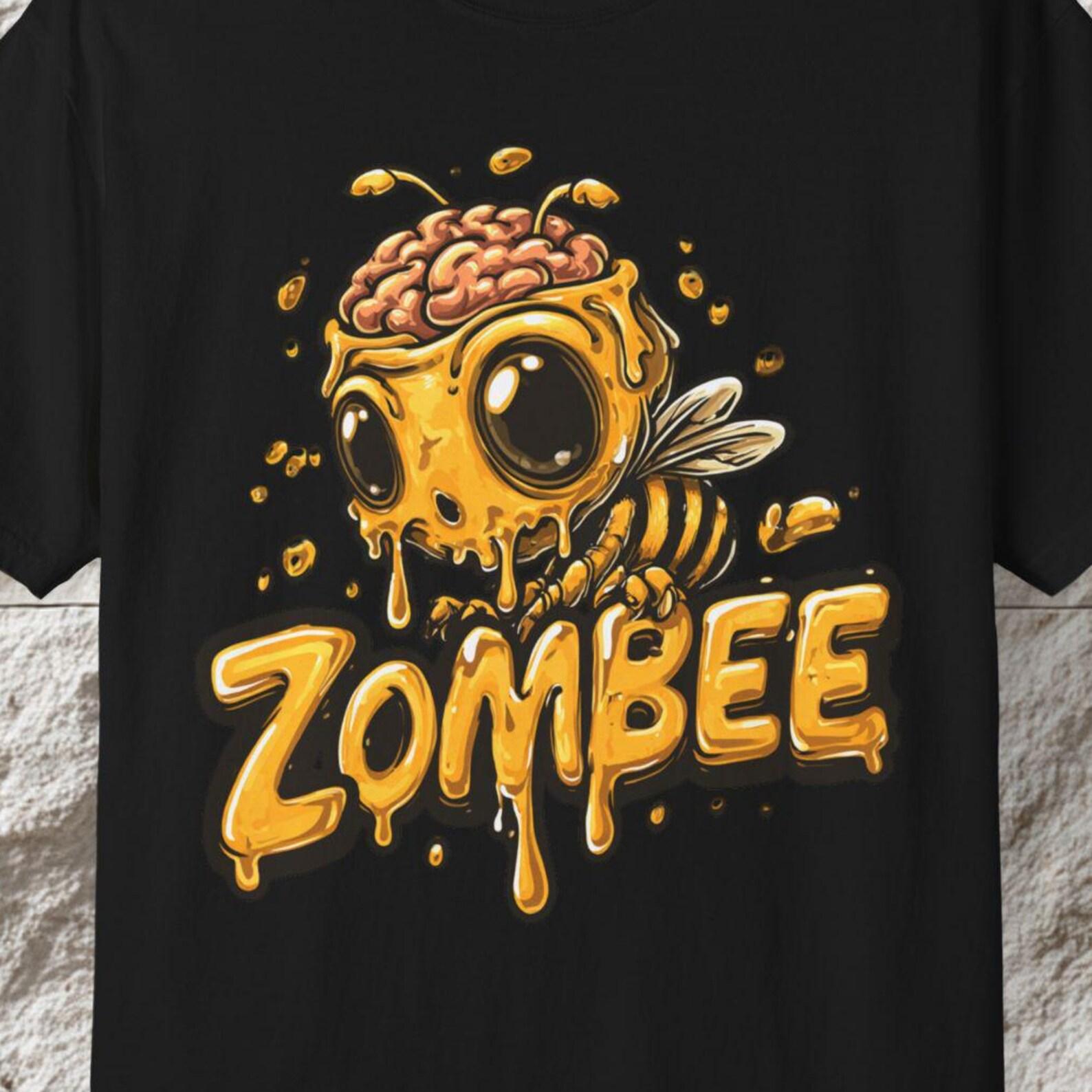 ZomBee Graphic T-Shirt, Funny Zombie Bee, Unisex Horror Cartoon XL