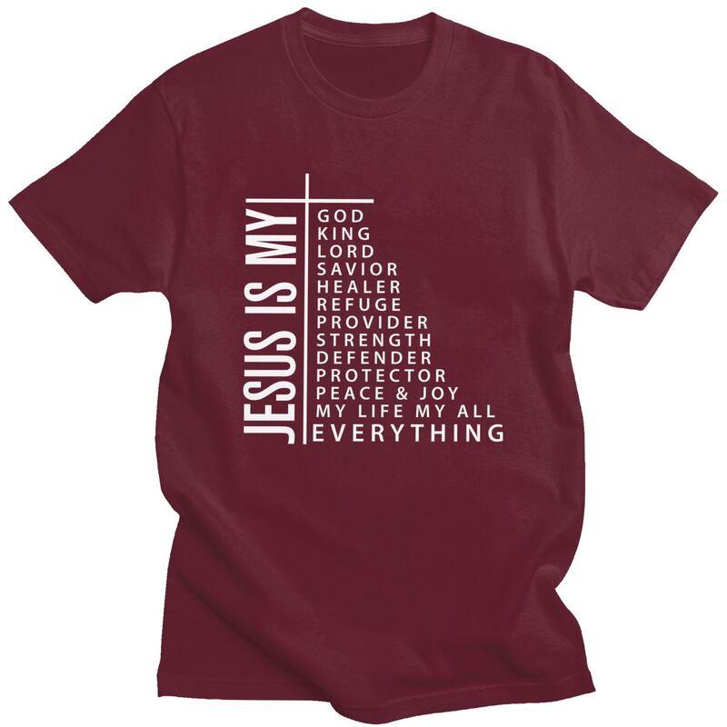 Herren Jesus Ist Mein Gott König Herr Erlöser Heiler Mein Alles T-Shirt Kurzarm 100% Baumwolle T-Shirt Locker Übergröße Kleidung