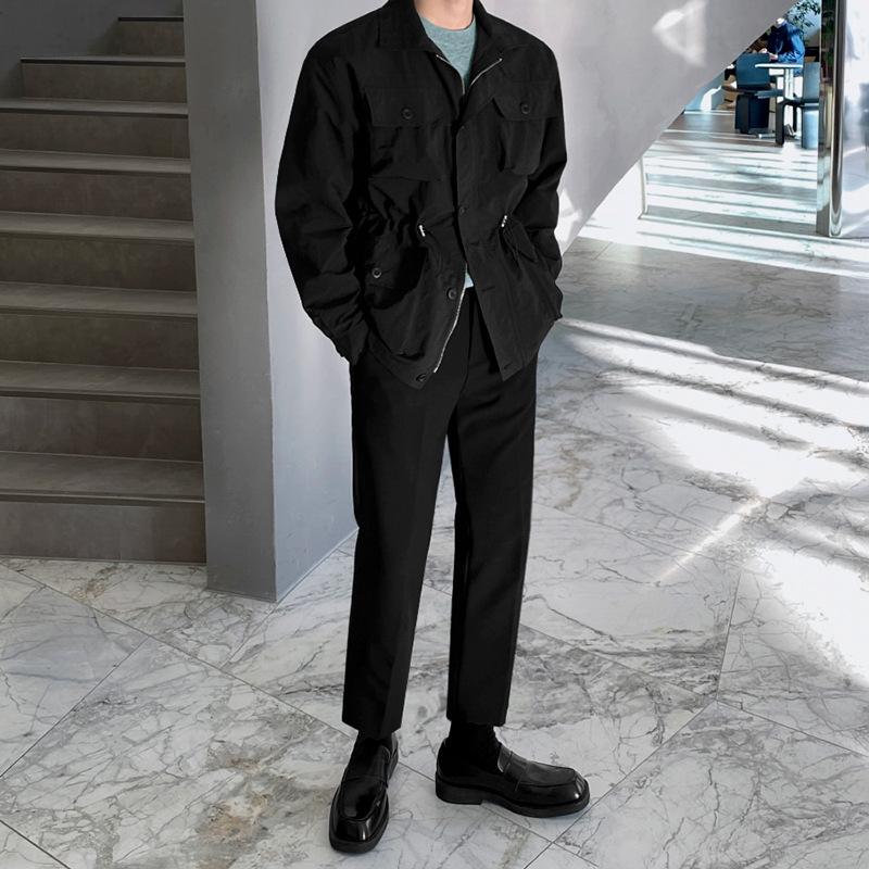 Lapel Work Jacket Men's Spring and Autumn Korean Version Loose Trendy Casual Versatile Handsome Coat Top