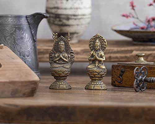 Buddhistische Statue Seishi Bodhisattva (klein, 6,8 cm, antikes Gold) von Bildhauer Keishu Watanabe. Originalmodell (im Jahr des Pferdes geboren). Zodiac Gu