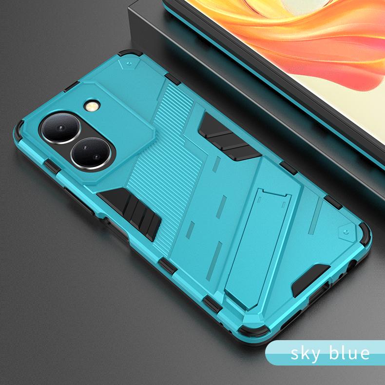 Für Vivo Y27s Y 27s V2322 Fall stoßfeste harte Rüstung Stand Telefon Fall zurück Abdeckung