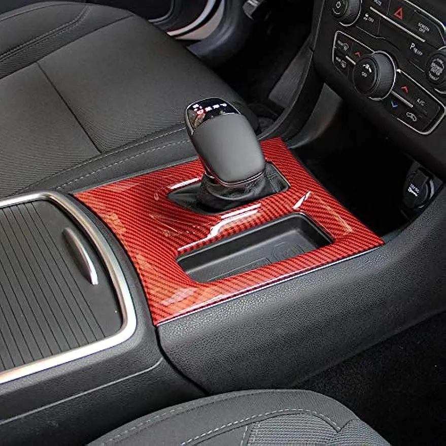 Kohlefaser-Zierleiste für 2015-2021 Dodge Challenger Mittelkonsolen-Schaltkulissen-Panel