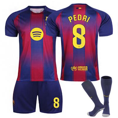 (#8 PEDRI) 25-26 Barcelona Hjemme La Liga nummer Fodboldtrøje til Børn og Voksne