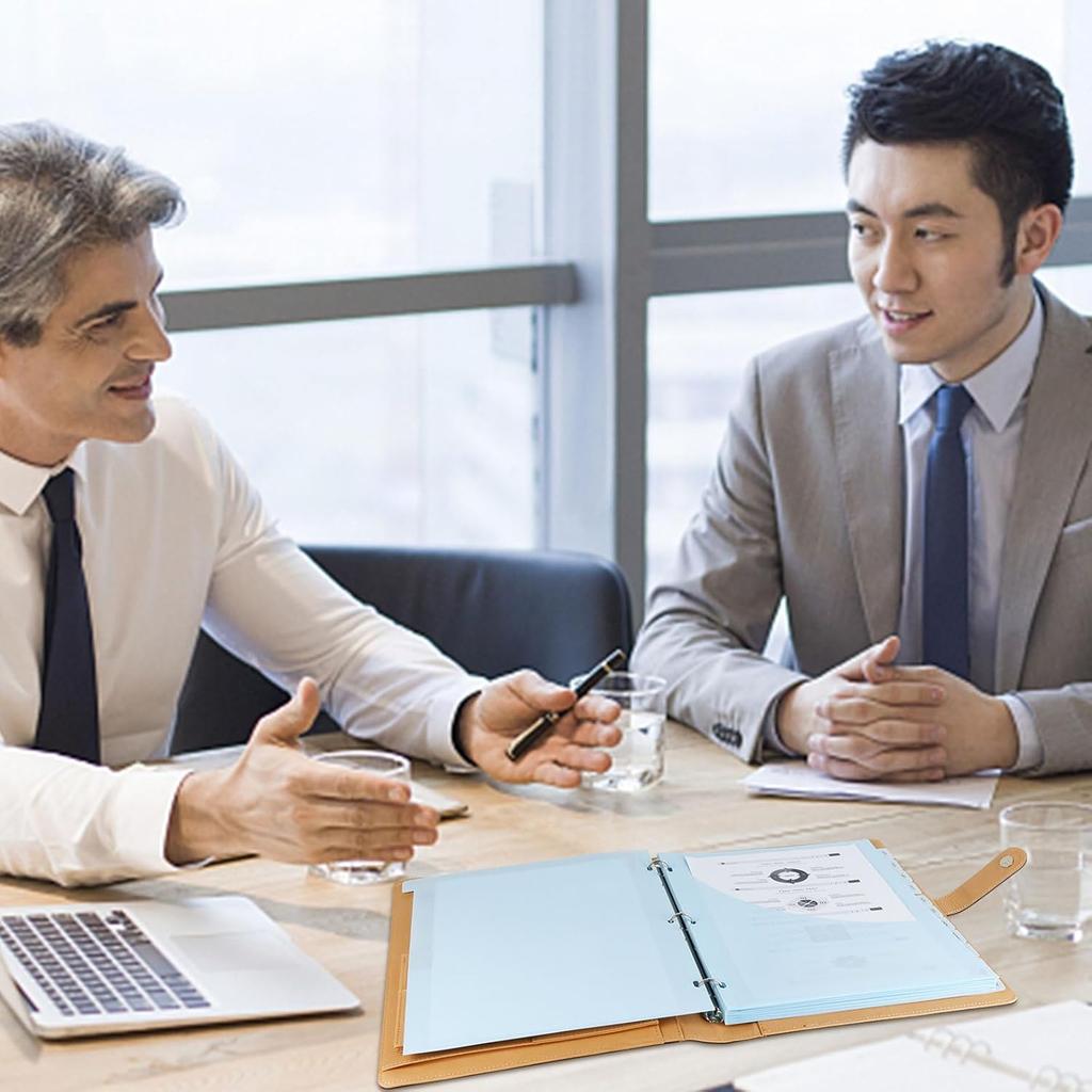 Dividers for 3 Ring Binder, 12-Tab Plastic Binder Dividers with Front Pocket, ertable Translucent Blue Tab Dividers for 3 Ring Loose Leaf Binders,