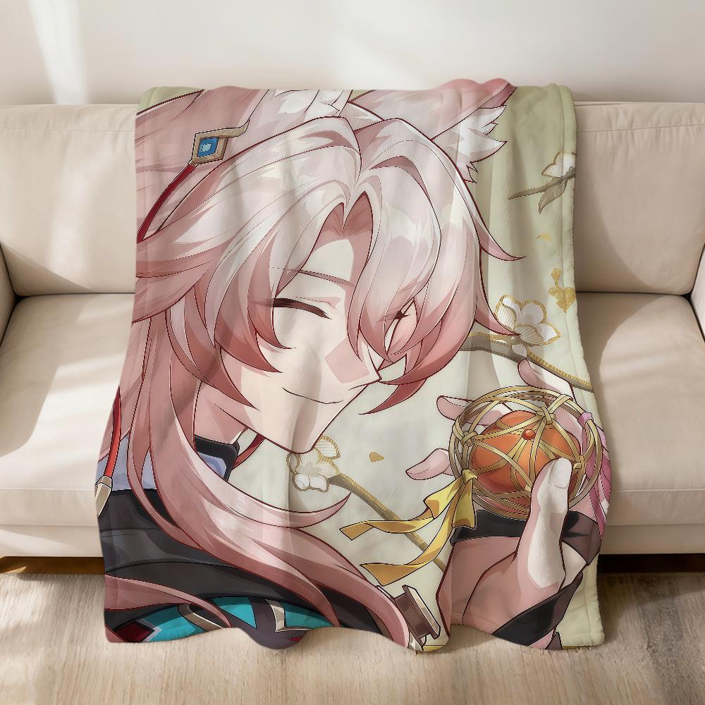 

GAME Honkai Star Rail Kafka Evernight Flannel soft warm plush blanket sofa living room pet hogar bedroom gift home Car portable 75x90cm