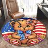 Amerikanische Flagge Patriotischer Teddybär Büro Teppich Stuhlmatten, USA Thema Dekorativer Teppich für Home Office Wohnzimmer Schlafzimmer Sofa Geschenk1118168a