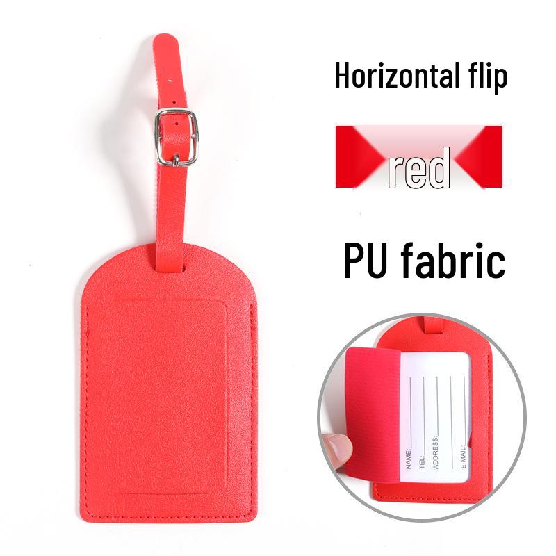 Customizable Multi-Color PU Faux Leather Luggage Tag with Lanyard and Card Holder - In Stock