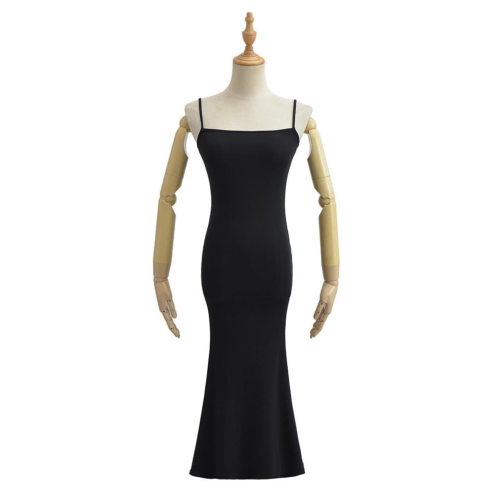 Flat Top Suspender Fish Tail Dress For Women 2025 New Women'S Clothing, Solid Color Fish Tail Tight Fitting Hip Hugging Skirt