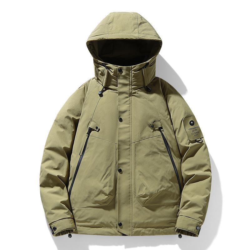 

Men s Hooded Down Ski Jacket - Winter Outdoor Workwear, 50% Down L зелений