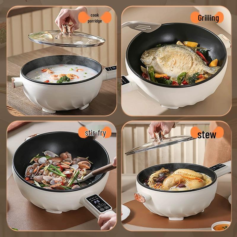 Electric Frying Pan & Hot Pot Combo: Large Capacity for Easy Cooking at Home
