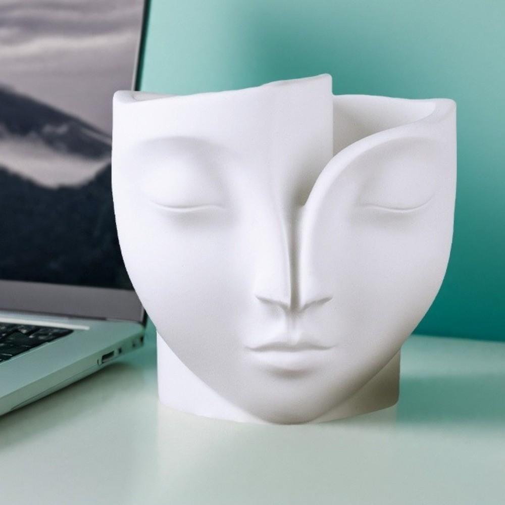 Heat Resistant Face Planter Mold Flexible Flower Pot Mold Unique Silicone Candy Mold  Craft Making