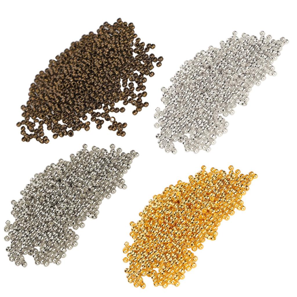 500Pcs Crimp Beads Round Spacer Loose Stopper Terminators Tips for Necklace Bracelet