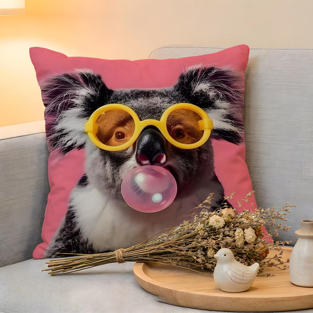 Cushion Cover Linen SkinFriendly Soft Decorative Case For Sofa Home Decor Kwaii Anime Vibrant Bubble Pillow Cover