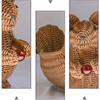 EXCEART Squirrel Shape Woven Storage Basket with Lid - Handwoven Rattan Storage Basket Organizer Squirrel Shape Woven Wicker Food Fruit Vegetable