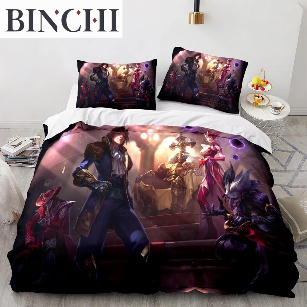 3D Print League Of Heroes Bedding Collection Single Twin Full Queen King Size Game Anime Bed Collection Aldult Boys Bedroom Duvet Cover Collections