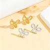 Sweet Butterfly & Bowknot Stainless Steel Earrings - Super Immortal Academy Style for Women